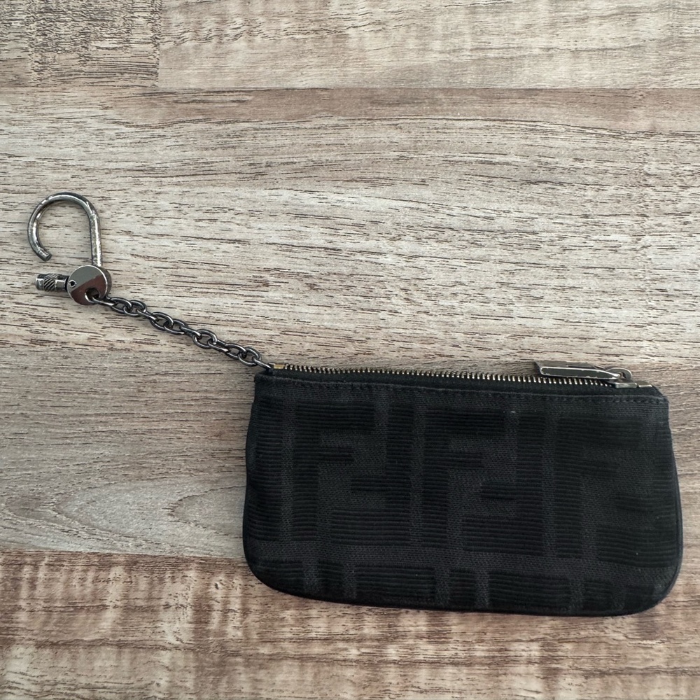 Black Fendi Keychain Card Pouch
